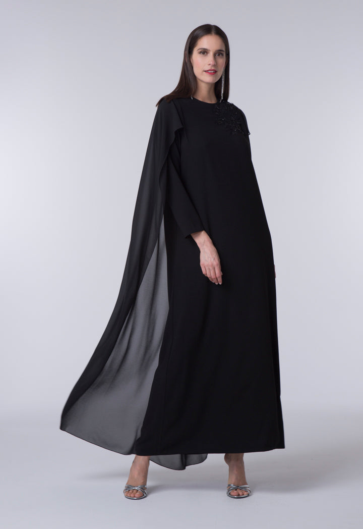 chiffon cape overlay dress Chiffon cape