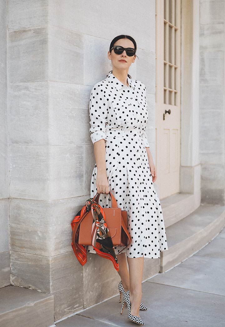 Polka Dot Midi Shirt Dress – ZAY