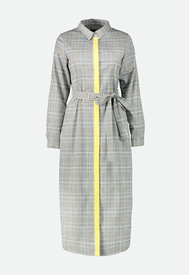 check midi shirt dress Checkered Midi Shirt Dress – ZAY
