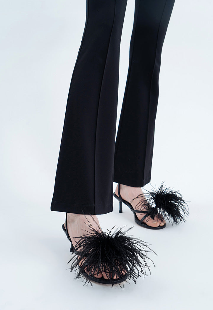 Dot Feather Trimmed Stiletto Sandals – ZAY