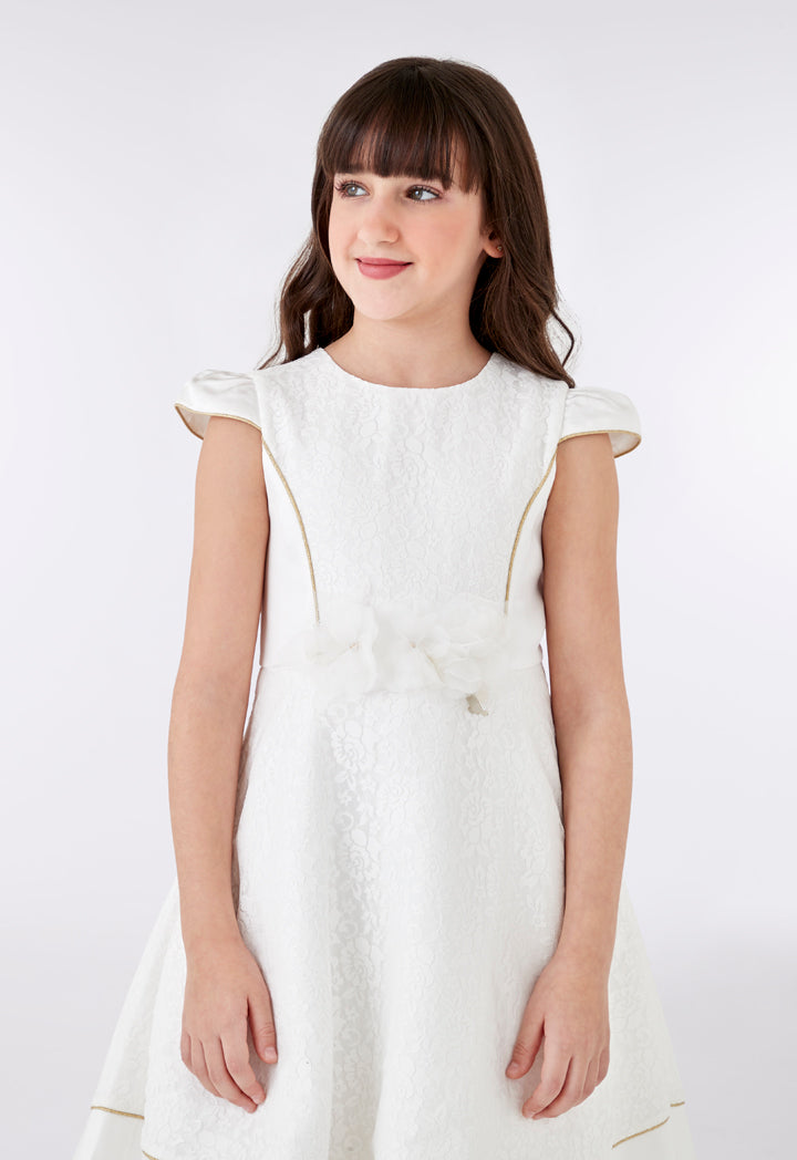 Contrast Piping Lace Dress – ZAY