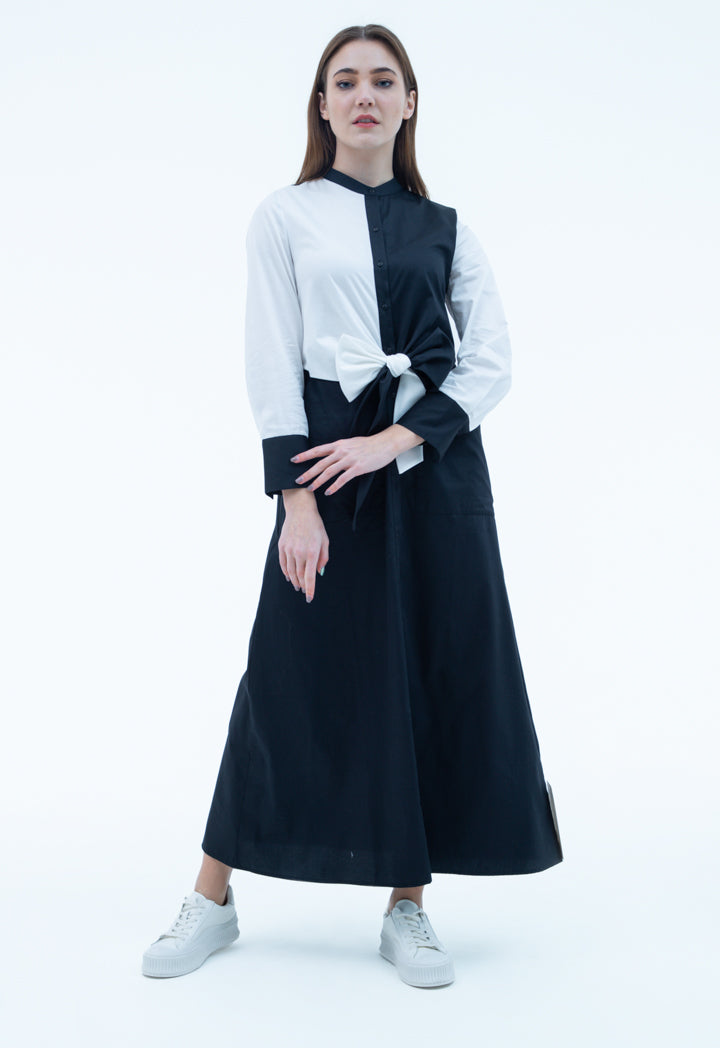 Two Tone Contrasted Maxi Dress – ZAY