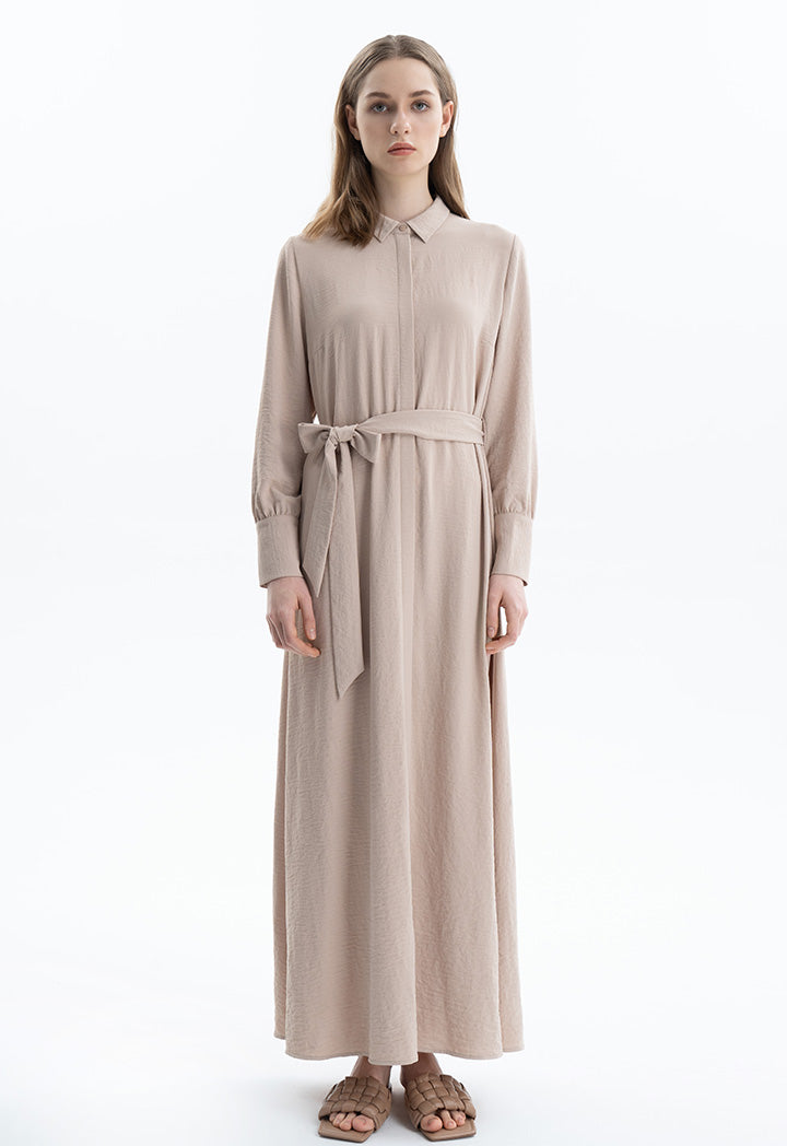 Long Wrinkled Shirt Dress  ZAY