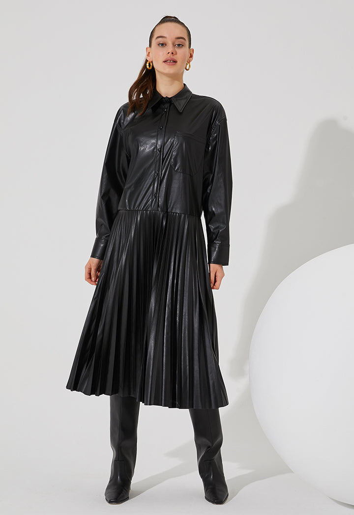shirt dress with pleated skirt Bishop + Young