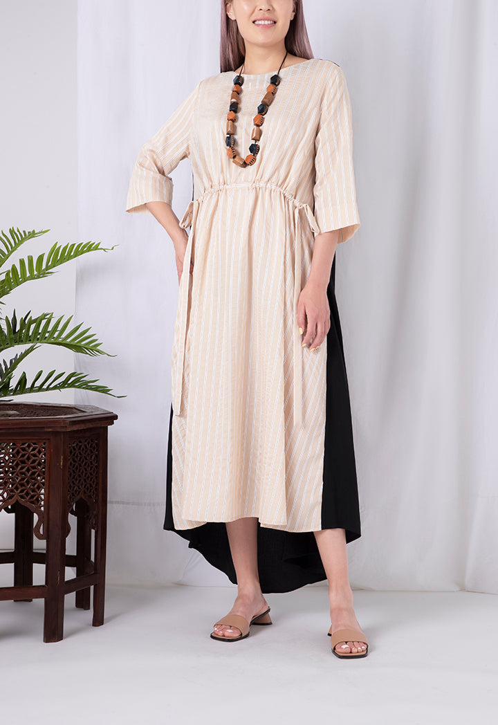 knee length dresses for ladies Bridgette Mixed Fabric Midi Dress