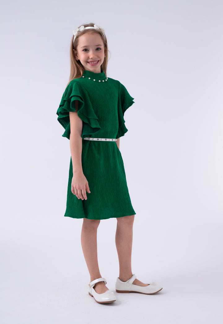 Pearl Stud Ruffle Dress – ZAY
