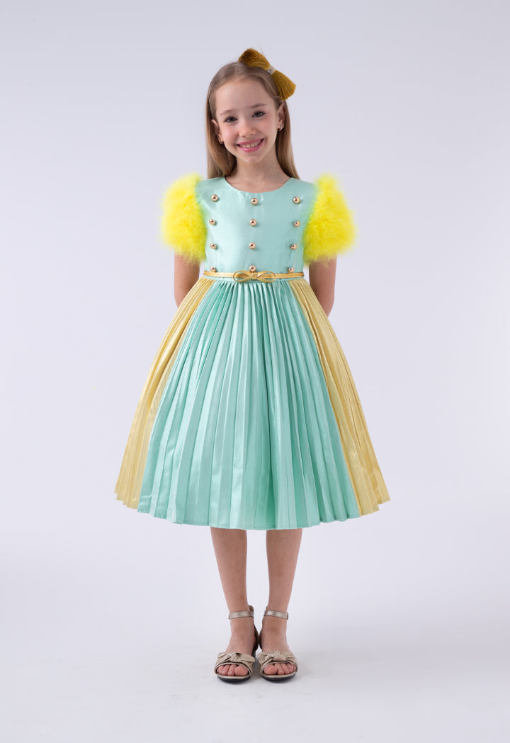 Pleated Color Block Dress  ZAY