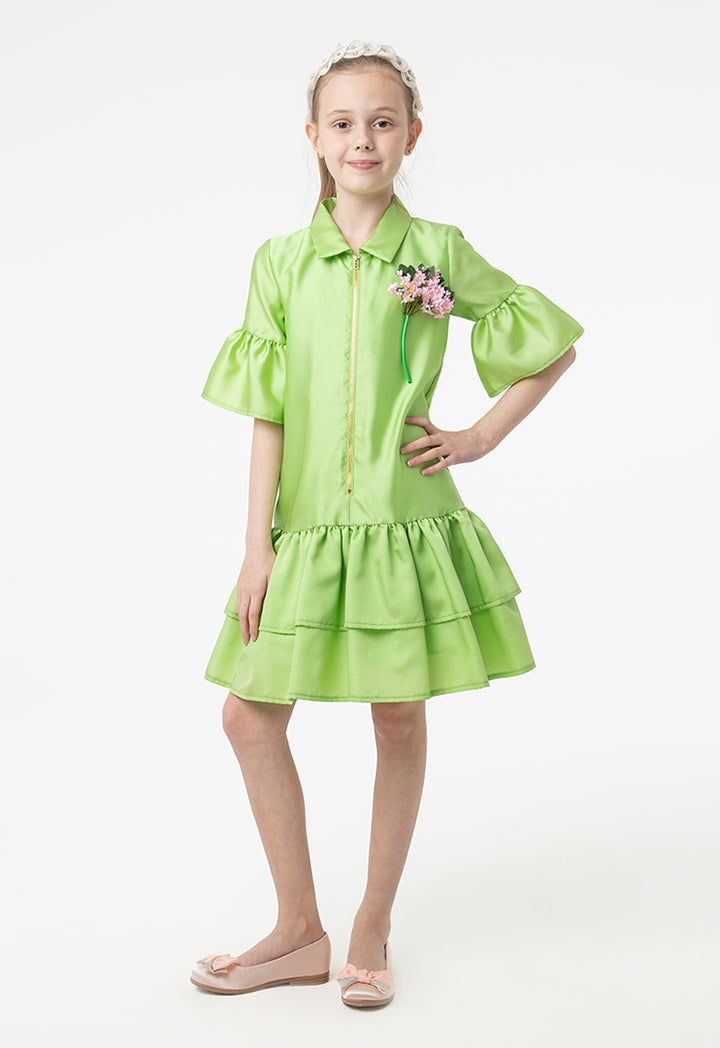 flared slip dress Solid Layered Flare Zip Up Dress – ZAY