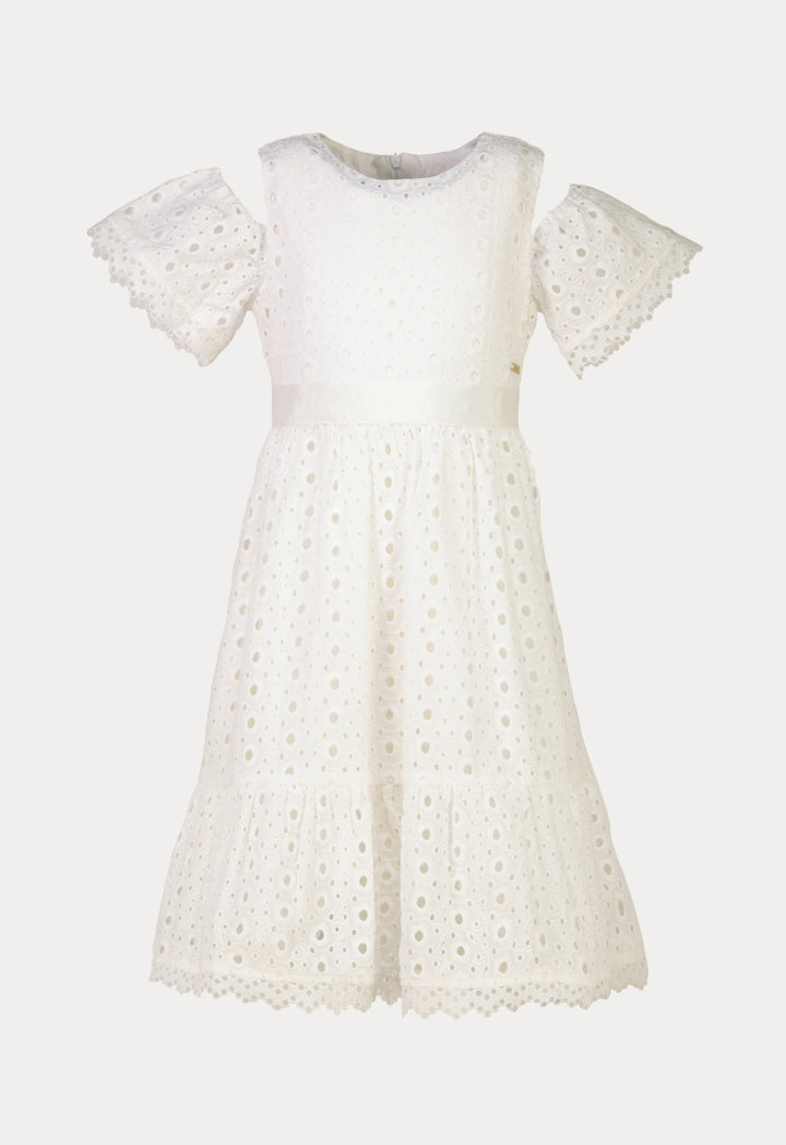 chinese dress ladies 1920s Cream Cotton Net & Modernist Geometric Lace Dress main image 0