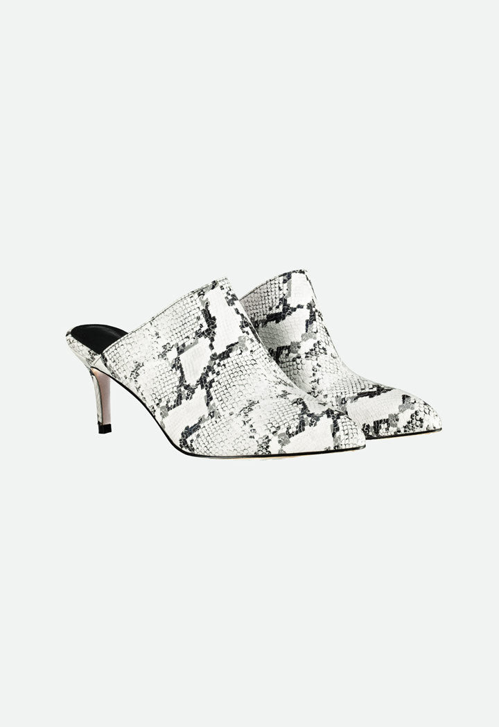 Pointed Animal Print Mules