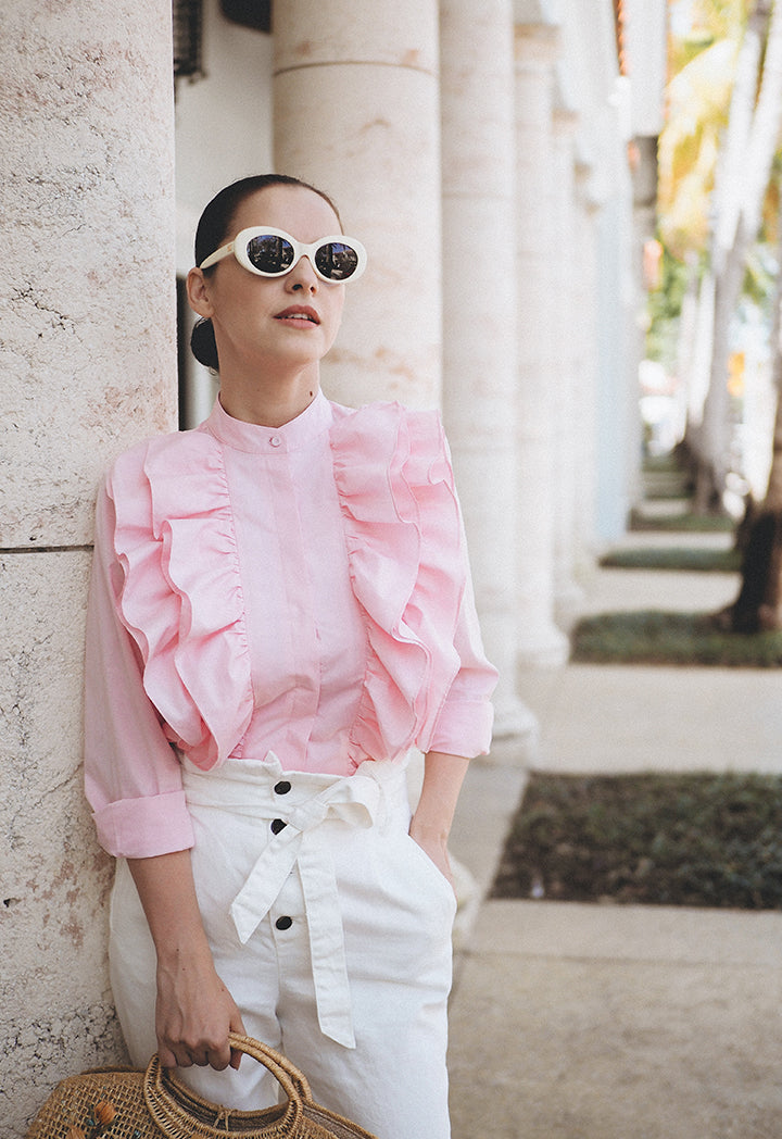 Frilled Pink Blouse