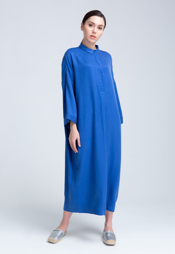 Drop Shoulder Jersey Long Dress