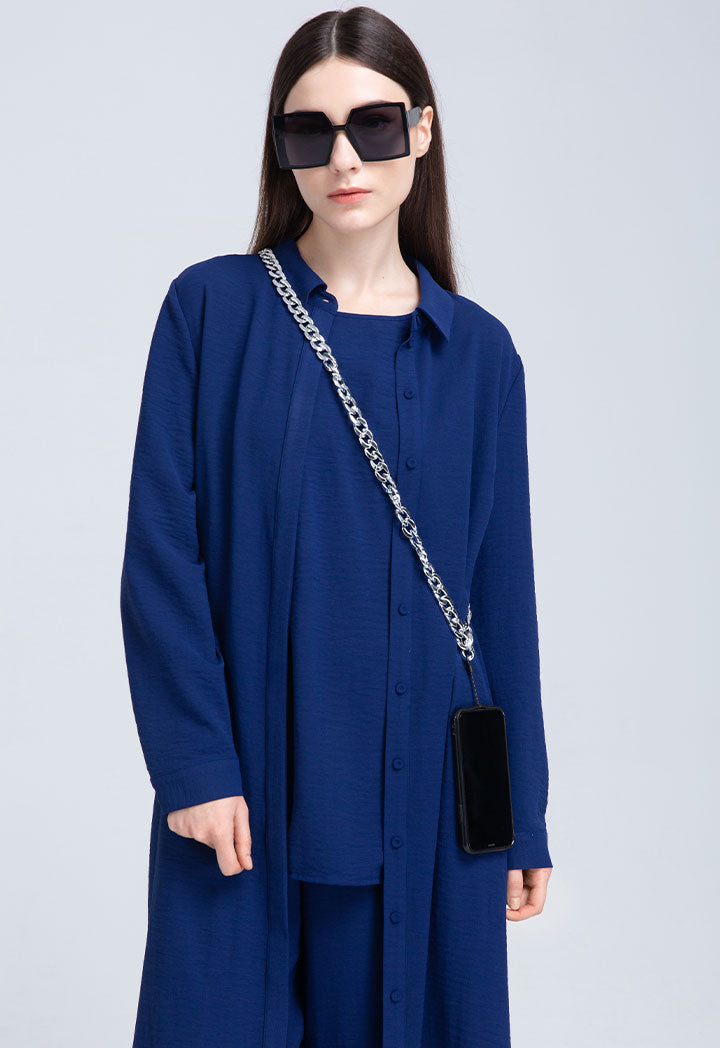 Solid Maxi Shirt Dress