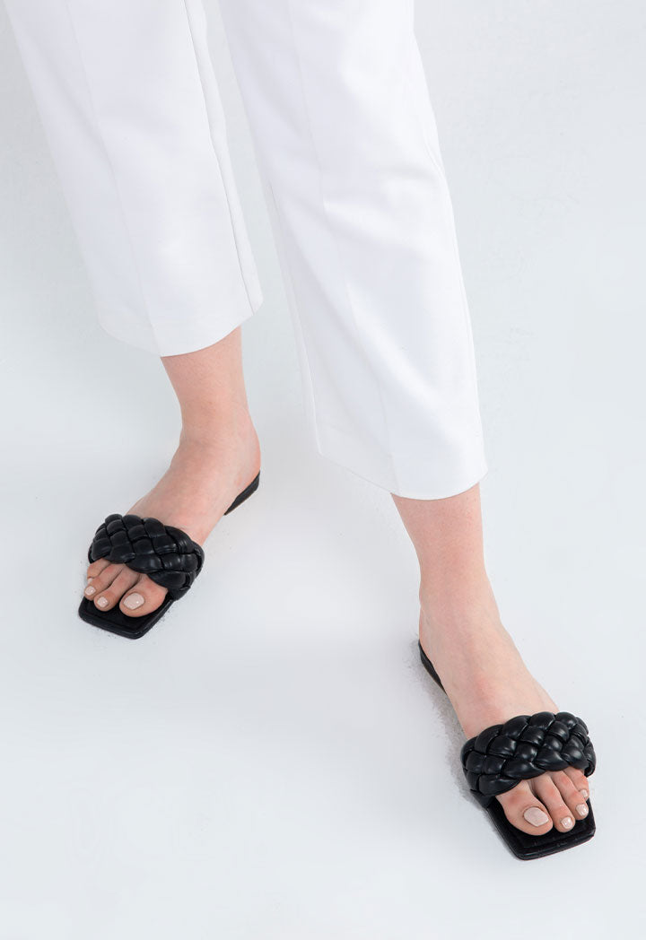 Flat Padded Woven Sandals