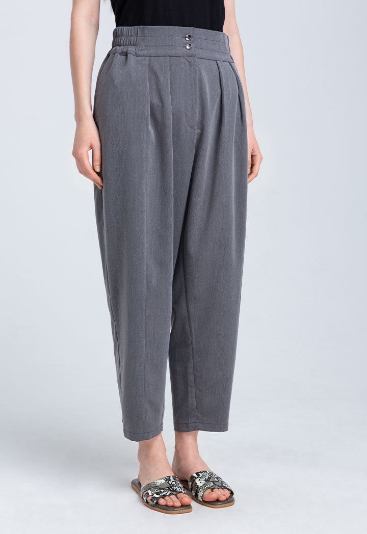 Wide Waistband Tapered Trouser