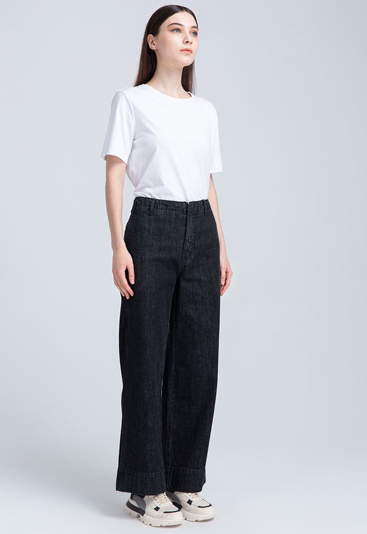 Wide Hem Straight Cut Trouser