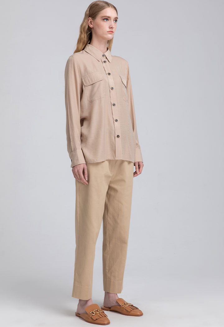 Cropped Solid Trouser