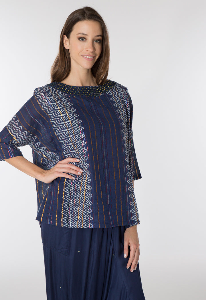 Indian Lurex Printed Blouse