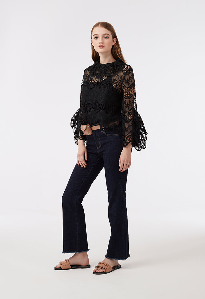 Schiffli & Mesh Blouse