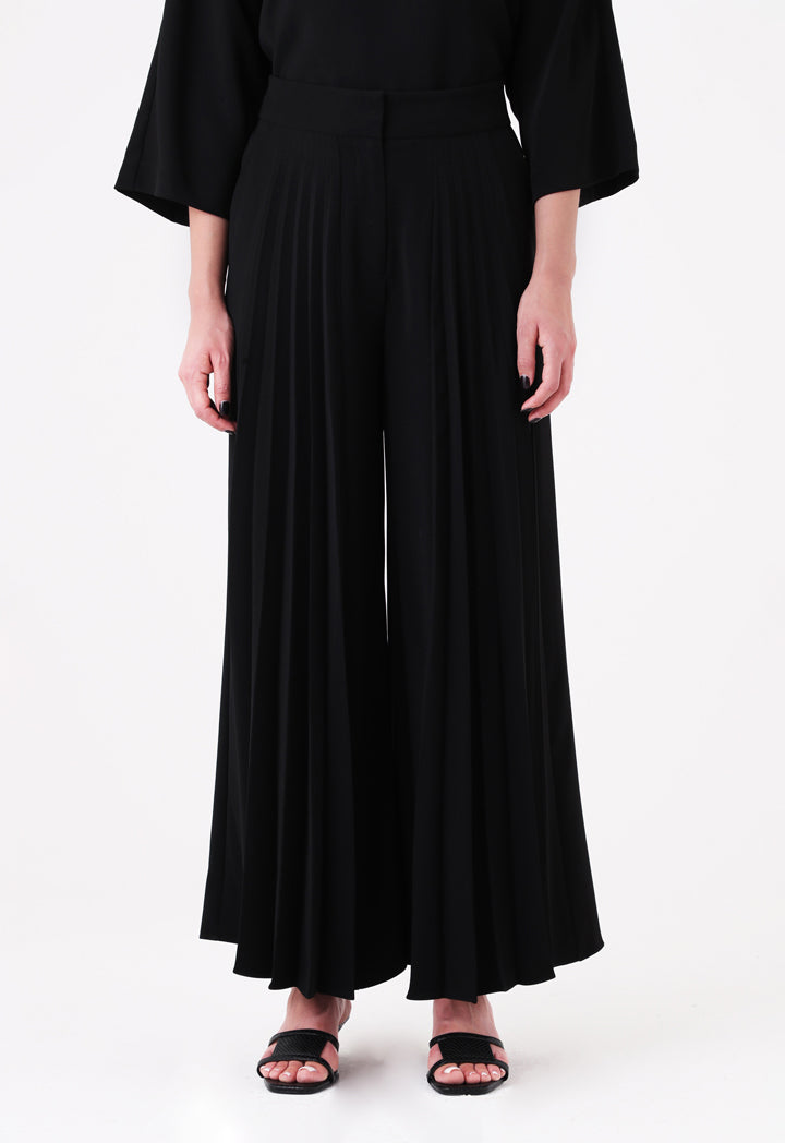 Front Pleated Wide Leg Trouser