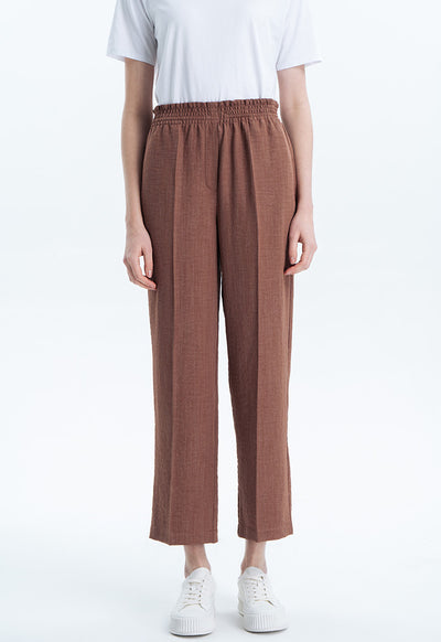 Solid Trouser With Elastic Waist