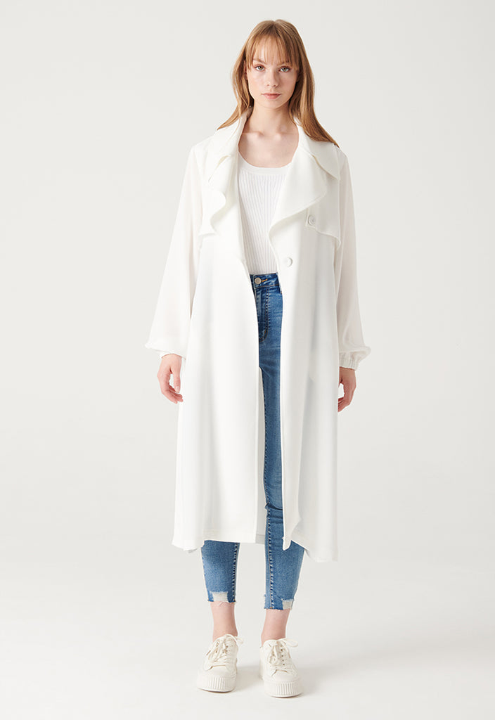 Front Flaps Solid Long Jacket – ZAY