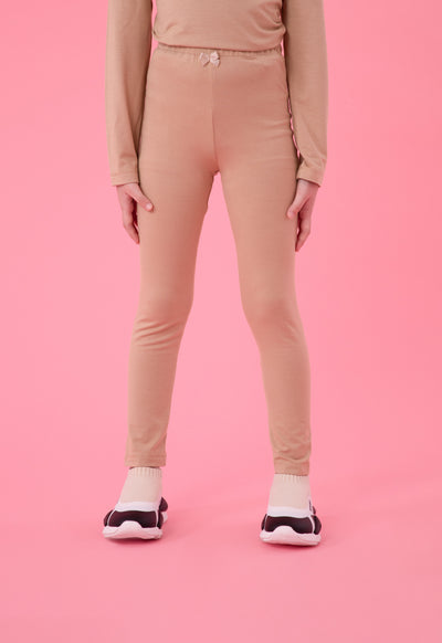 Stretch Jersey Single Bow Trim Leggings