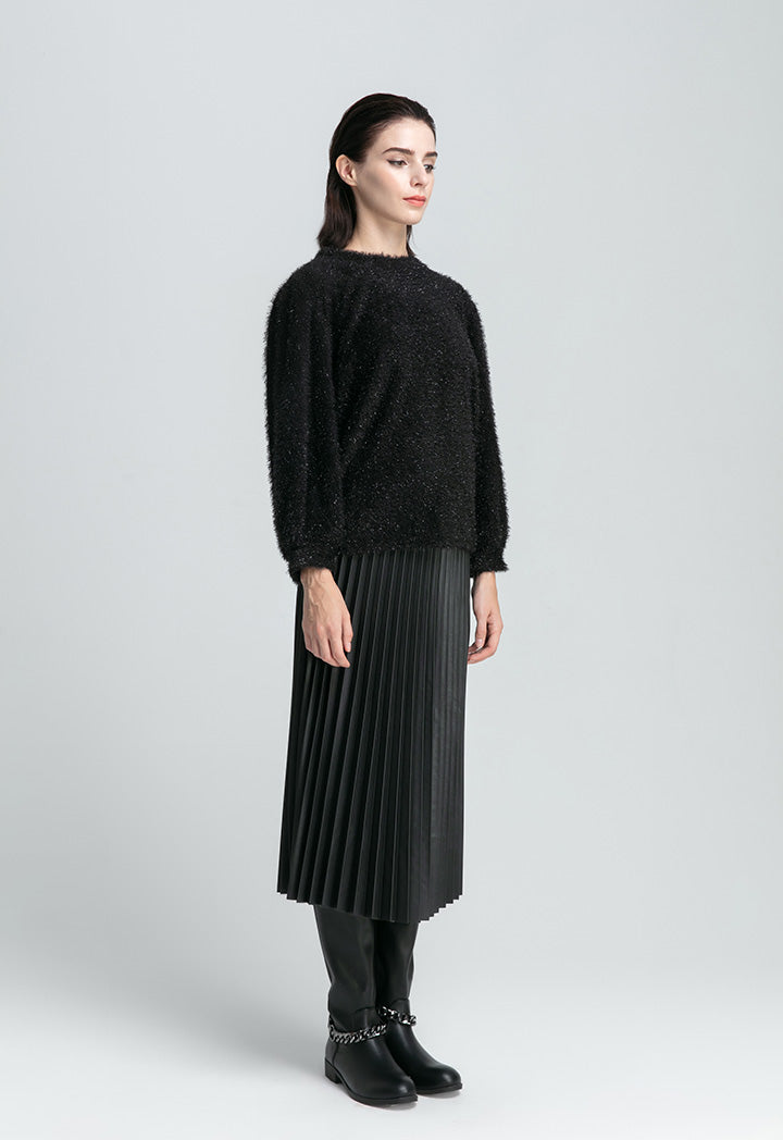 Lurex Fringed Solid Blouse