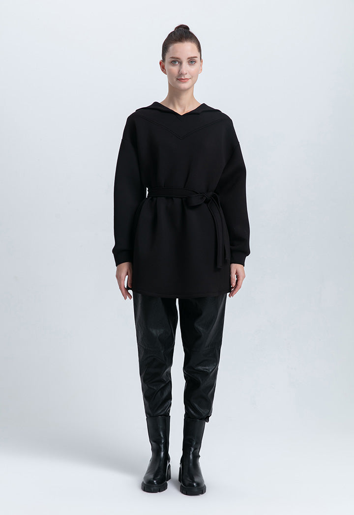Neoprene Long Sleeve Hooded Blouse