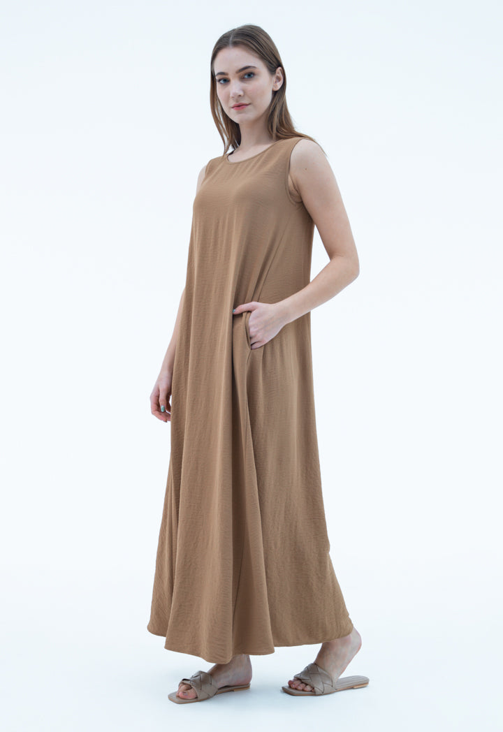Simple Sleeveless Dress With Pockets