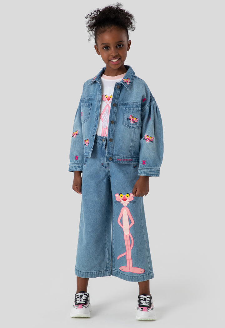 Pink Panther Embroidered Denim Jacket