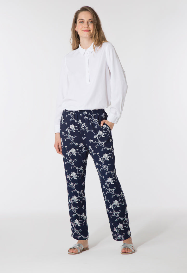 Floral Chiffon Crepe Trouser