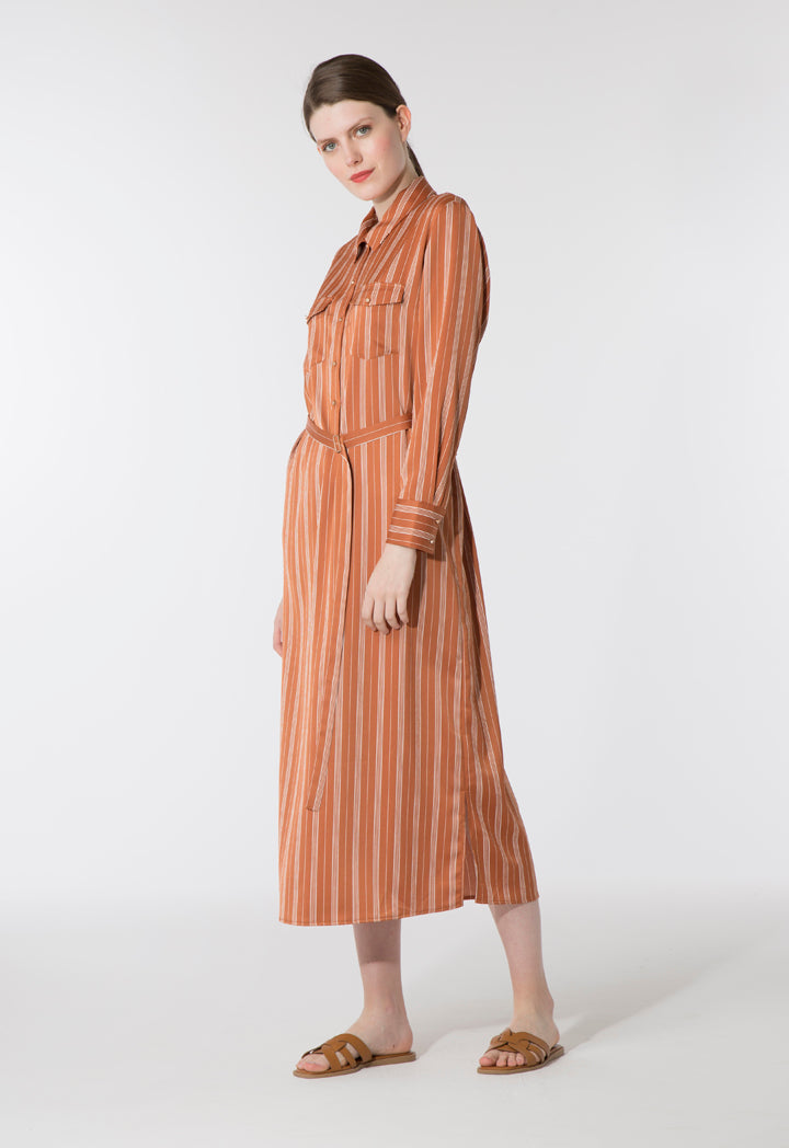 Striped Formal Shirt Dress