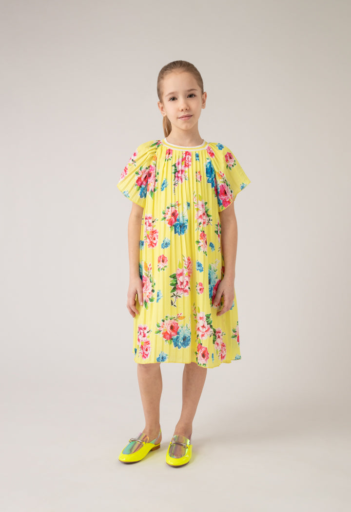 Floral Pleated A-Line Dress