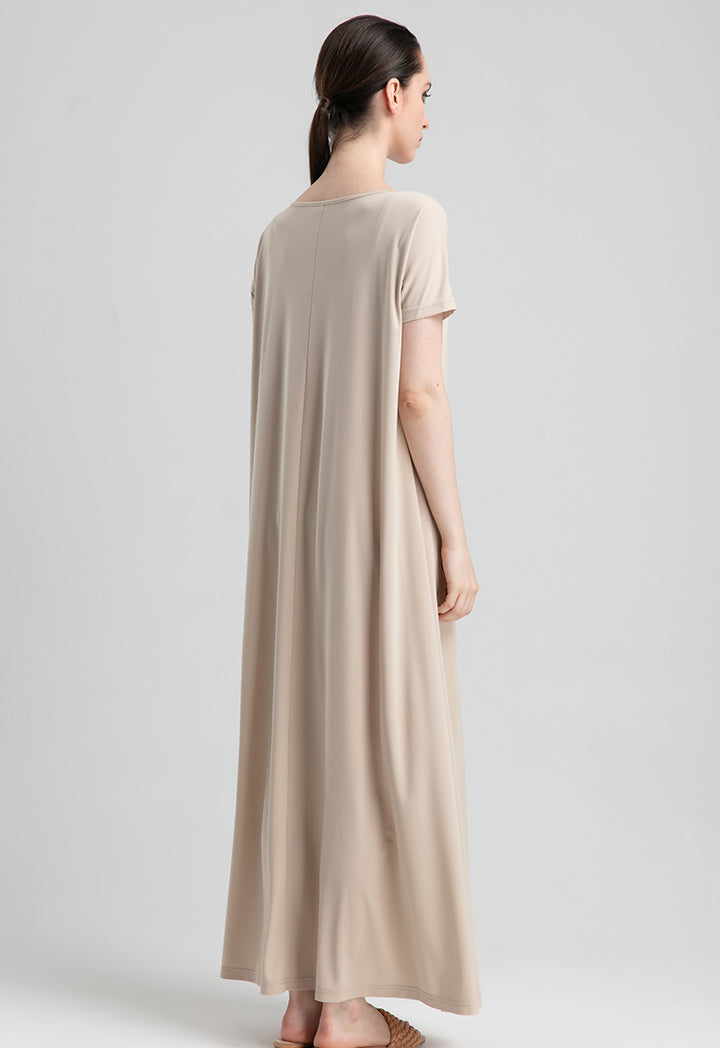 Long Solid Jersey Dress