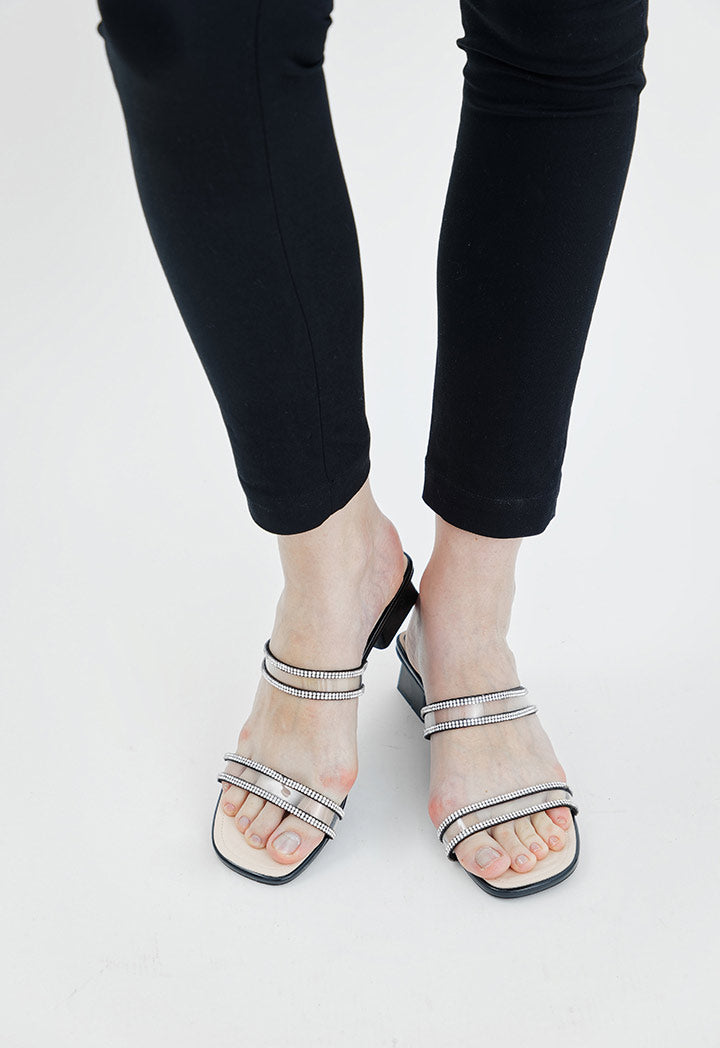 Double Rhinestone  Strap Sandals