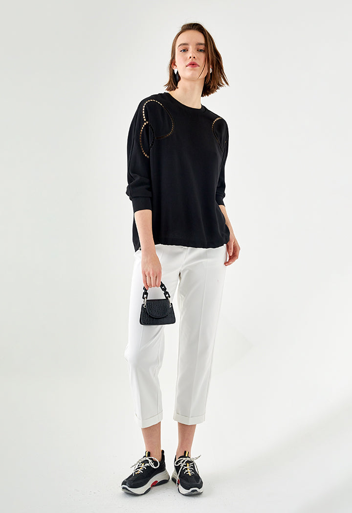 Lace Embroidery Trim Top