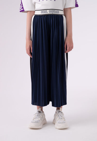 Side Stripe Pleated Culottes