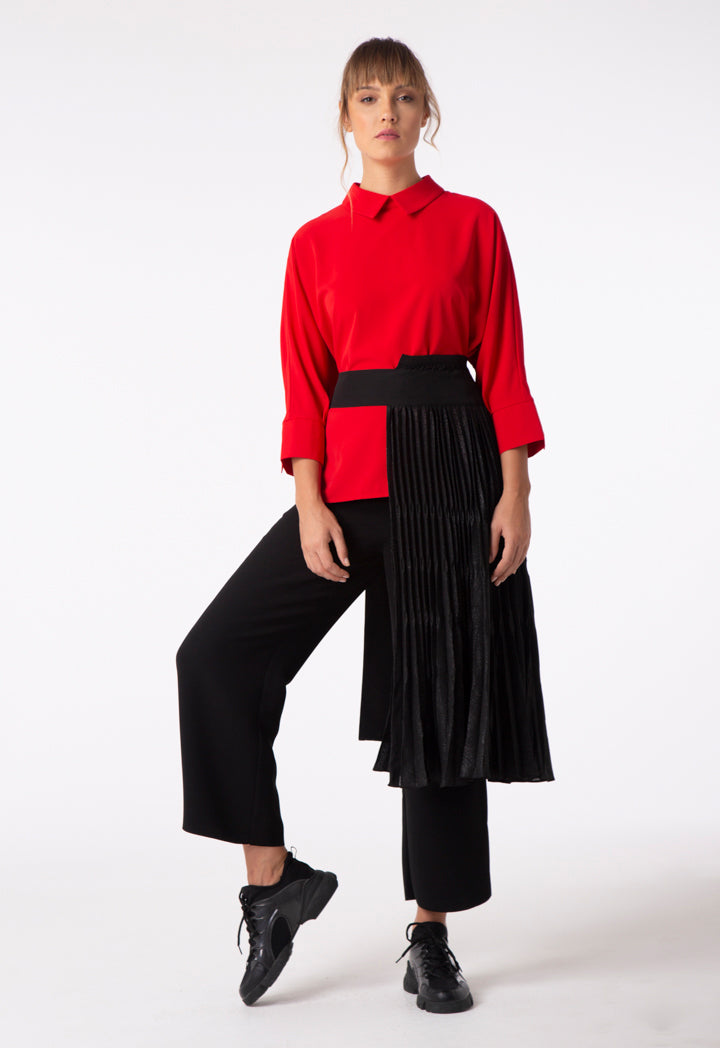 Pleated Wrap Skirt