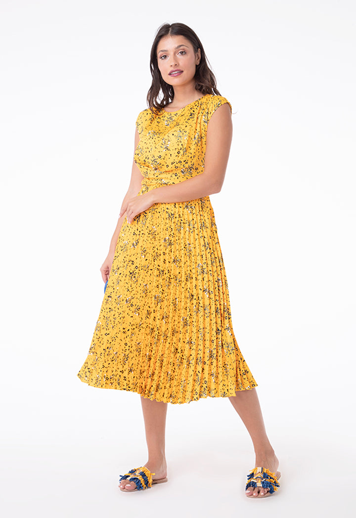 Tie Waist Printed Dress