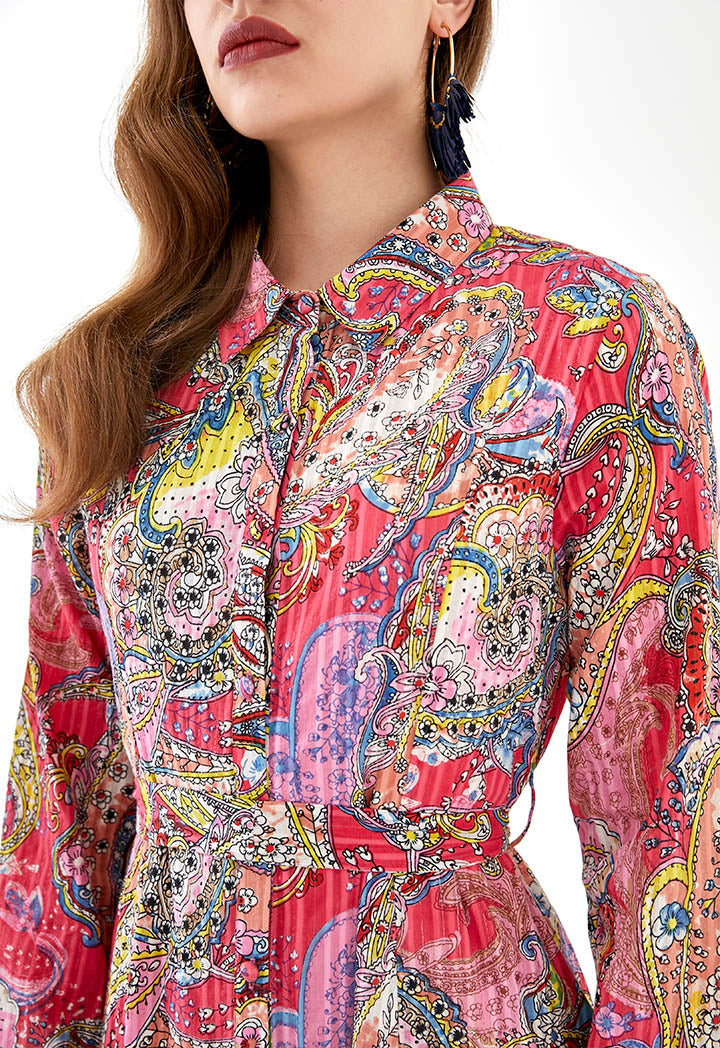 Paisley Multicolor Shirt Dress