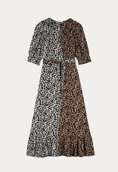 Double Tone Leopard Printed Dress