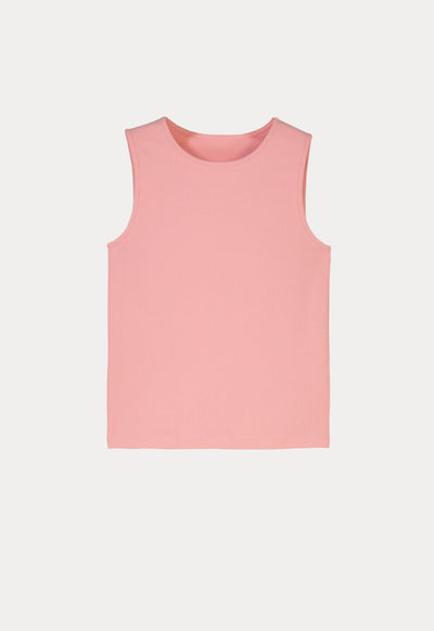 Ribbed Tank Top with Scoop Neck