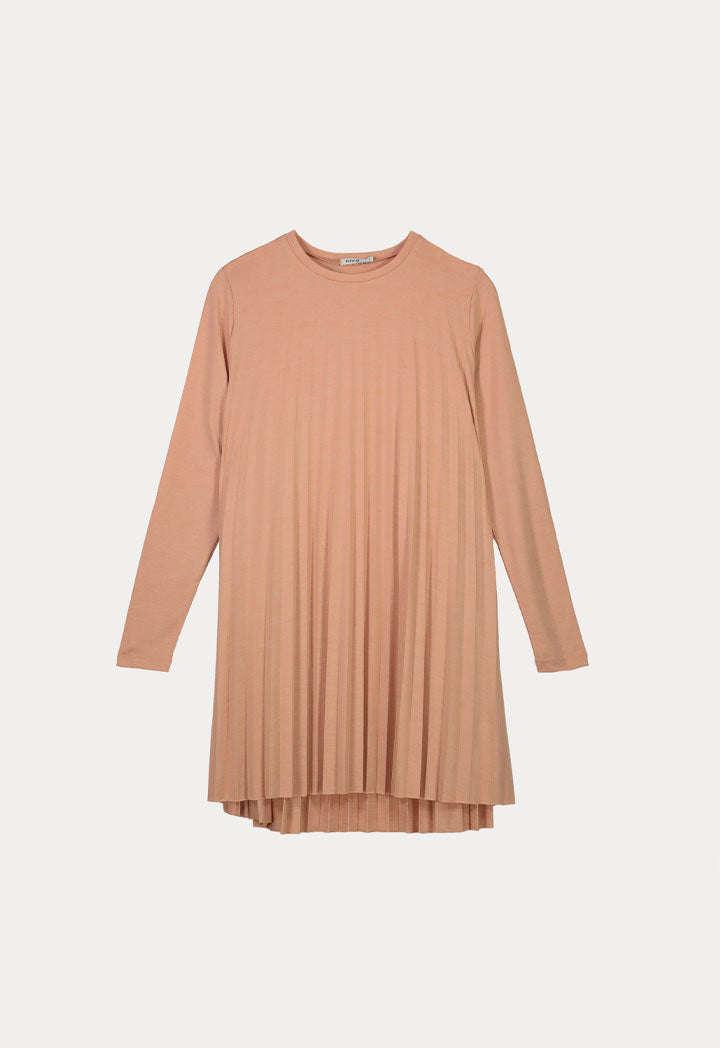 Knitted Multi Pleated Solid Blouse