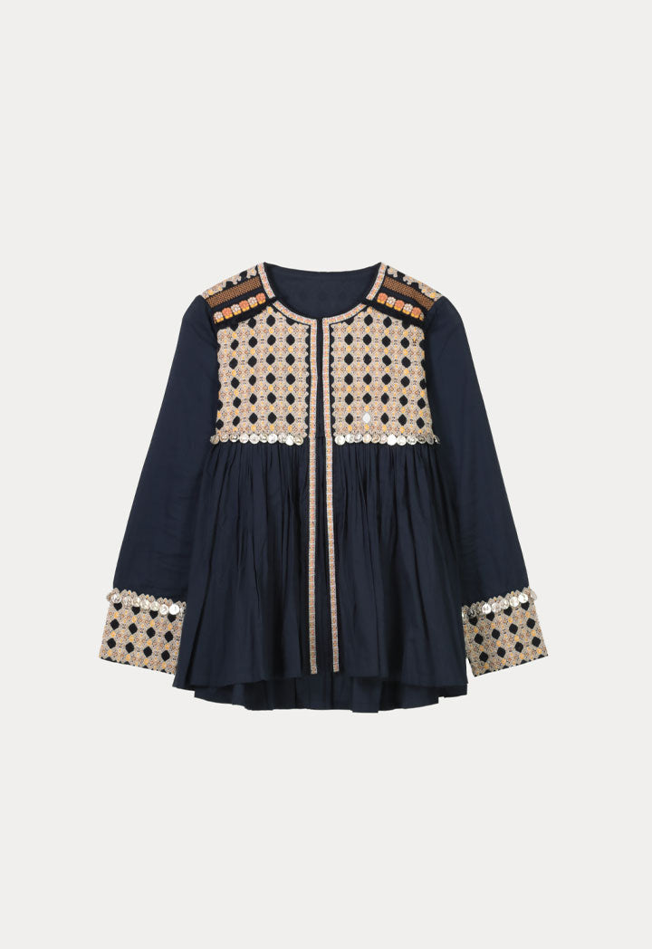 Embroidered Coin Detailed Blouse