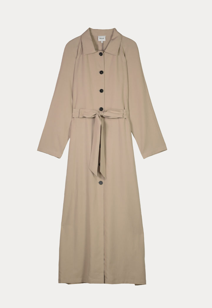 Solid Long Slit Outerwear