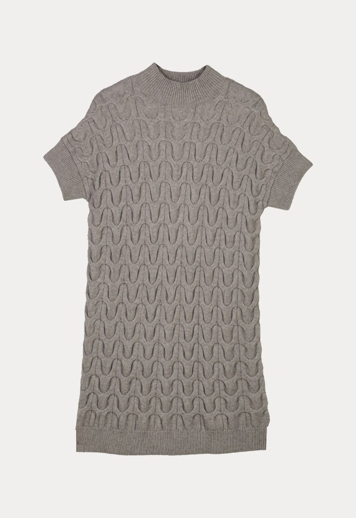 Even Pattern Knitted Solid Dress