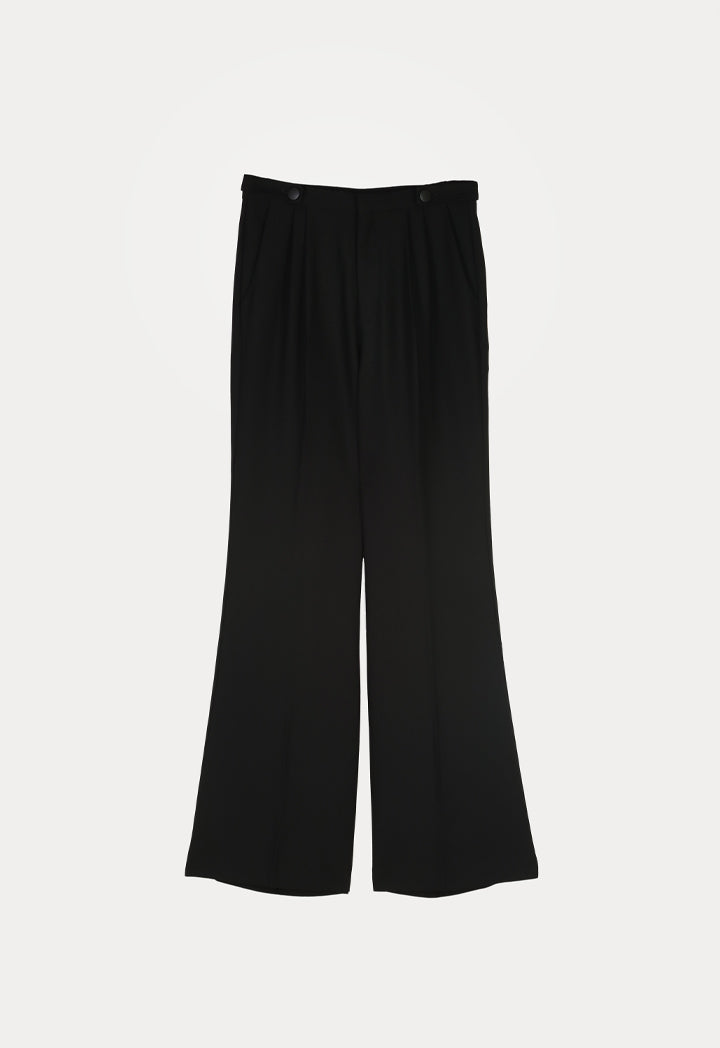 Solid Relaxed Flare Trouser