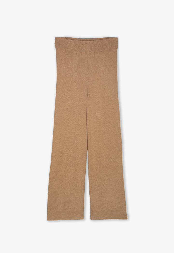 Stretchy Solid Knitted Texture Trouser