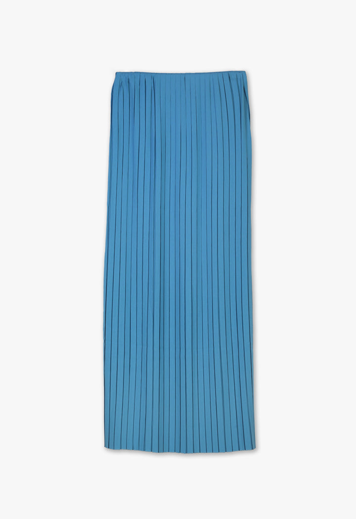 Accordian Pleated Solid Maxi Skirt
